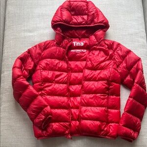 TNA Red Puffer Jacket, Aritzia, size S
